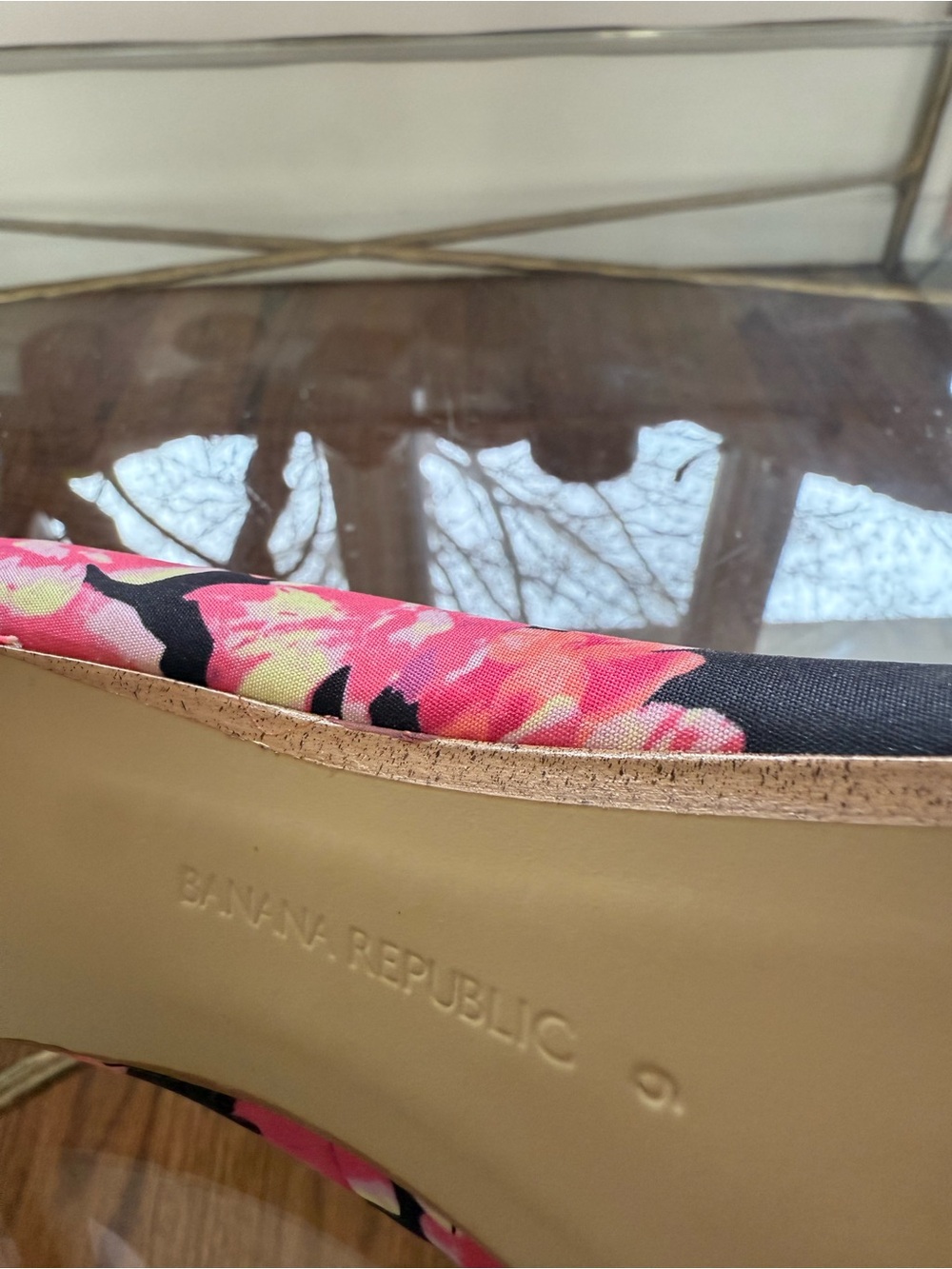 Banana Republic Floral Pink High Heel Pumps Sz 6 - Picture 8 of 8